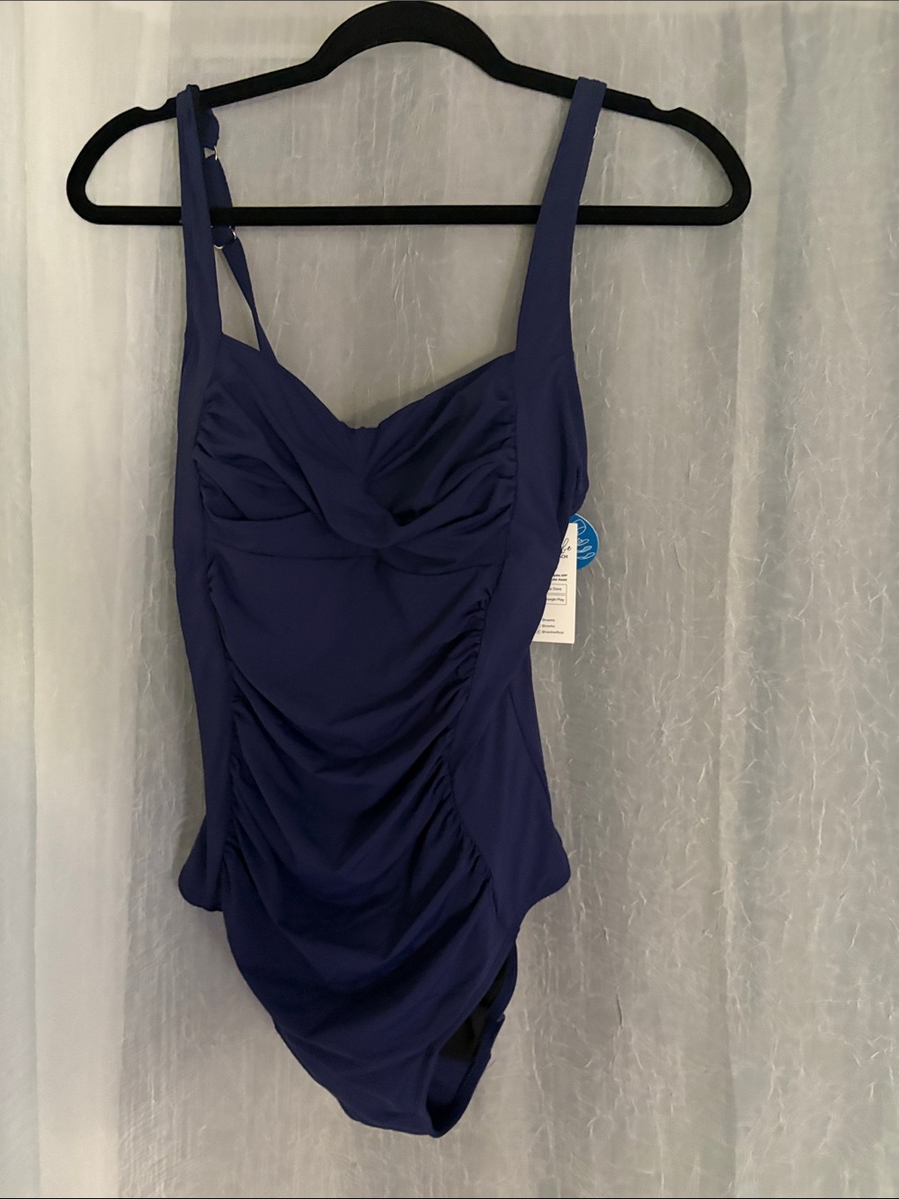 Ruching One-Piece Swimsuit in Deep Blue